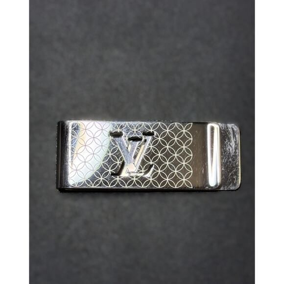 Louis Vuitton Silver Money Clip Champs Elysees Metal LV Logo With Box M65041 - Picture 2 of 6